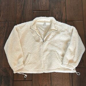 Cozy Cream Sherpa Zip-Up Hoodie